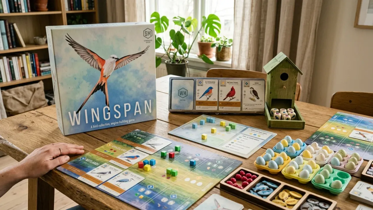 Wingspan regler — komplett snabbguide & poängräkning (Vingspann) spelregler, setup och officiella komponenter